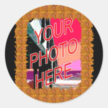 Autumn Leaves Frame Round Sticker
