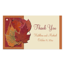 Autumn Leaves II Wedding Favour Tag Business Card Templates