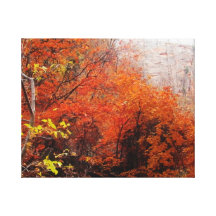 autumn leaves in Zion National Park wrapped Canvas Canvas Print