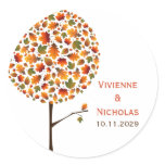 Autumn Leaves Pop Tree Custom Label Sticker
