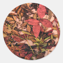 Autumn Leaves Round Sticker