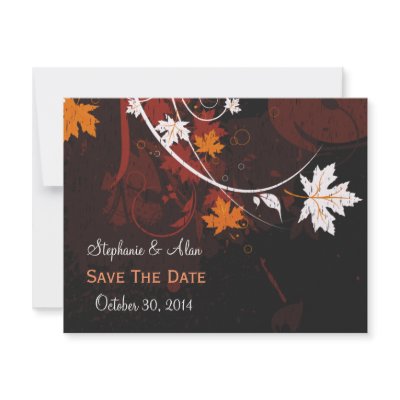 Autumn Leaves Save The Date Cards by dlgray