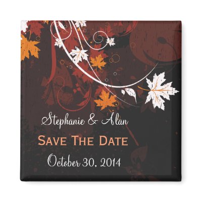 Autumn Leaves Save The Date Magnet by dlgray