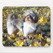 Autumn Leaves Shih Tzu Mousepad