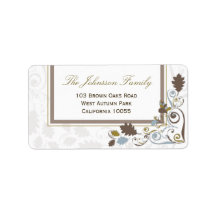 Autumn Leaves Swirls Holiday Custom Labels