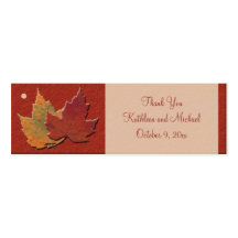 Autumn Leaves Wedding Favour Tags Business Card