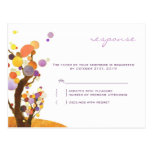 Autumn Love Trees Purple Wedding Reply (4.25x5.6) Postcard