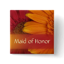 Autumn Maid of Honour Pin / Button