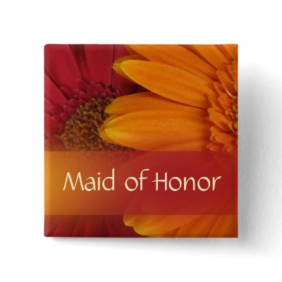 Autumn Maid of Honour Pin / Button Pin by perfectpostage