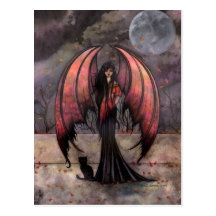Autumn Mystique Gothic Fantasy Fairy Art Postcard