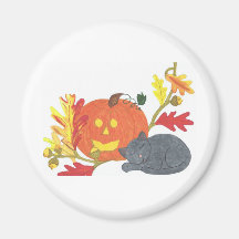 Autumn Nap Refrigerator Magnet