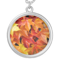 Autumn necklace gifts Colourful Leaves