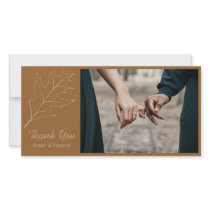 Autumn Oak Leaf Thank You Photo Card