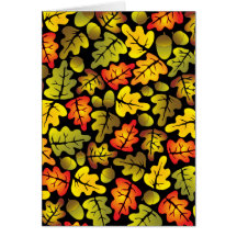 autumn oak leaves greeting card