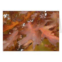 Autumn oak leaves greeting cards
