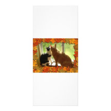 Autumn Orange Tabby Cats Full Colour Rack Card
