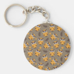 autumn owls pattern key chains