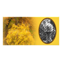 Autumn Pleasures Cherry Tree Personalized Photo Card