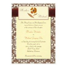 Autumn Pressed Flower Wedding Invitation
