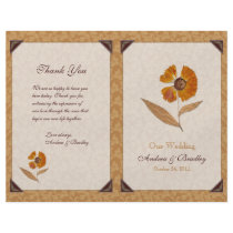 Autumn Pressed Flower Wedding Program