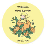 Autumn Pumpkin Baby Sticker - Baby Shower