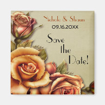 Autumn Rose Glow Floral - Save the Date Fridge Magnets