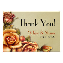 Autumn Rose Glow Floral Thank You invitations