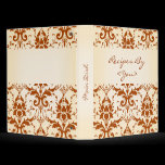 Autumn Rust Damask Personalized Recipe Cook Book binders