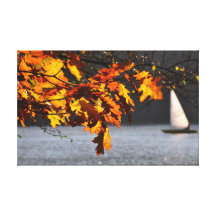 Autumn Sailing Stretched Canvas Print