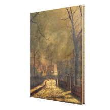 Autumn Scene, Leeds, 1874 (oil on board) Gallery Wrap Canvas