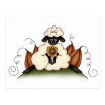 Autumn Sheep · Sheep, Sunflower & Pumpkins Postcard