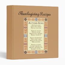 Autumn Song Thanksgiving Harvest Poem Binder