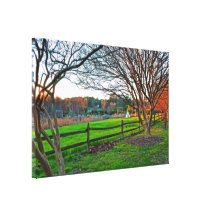 Autumn Sunset Stretched Canvas Print
