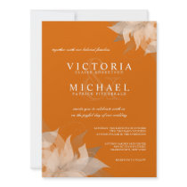 Autumn Tangerine Floral Wedding Invitations