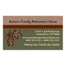 Autumn Theme Decorative Leaves Border Retirement Business Card