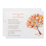 Autumn Theme Tree Flat Wedding Invitation invitations