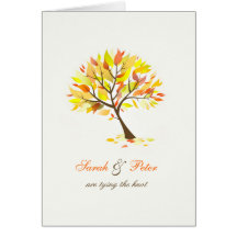 Autumn Theme Tree Folded Wedding Invitation Card