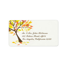 Autumn Theme Tree Shipping Labels