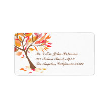 Autumn Theme Tree Shipping Labels