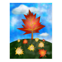 autumn-tree postcard