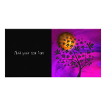 Autumn Tree Silhouette Abstract Art Photo Card Template