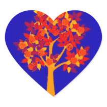 Autumn Tree Heart Sticker