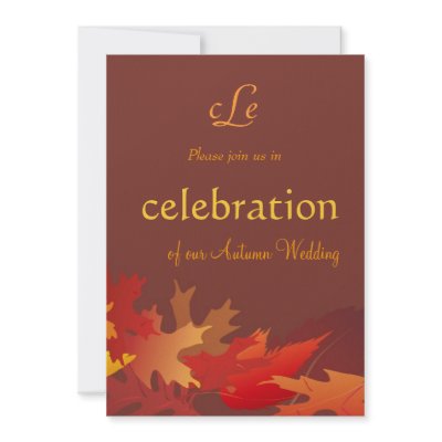 Autumn Wedding Celebration Invitation by SquirrelHugger