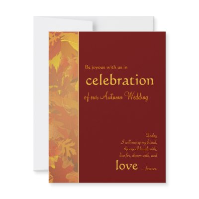 Autumn Wedding - Contemporary Wedding Invitations by SquirrelHugger