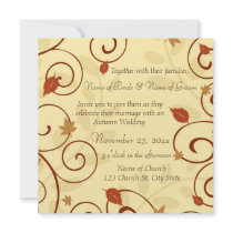 Autumn Wedding Invitation Cards