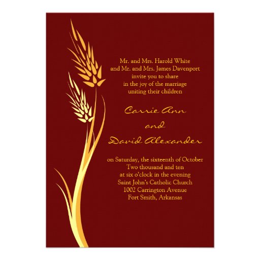 Autumn Wheat Wedding Invitation