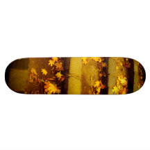 Autumn yellow leaves custom skateboard