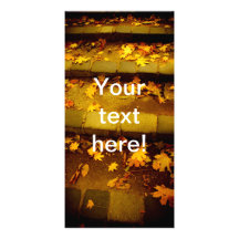 Autumn yellow leaves photo card template