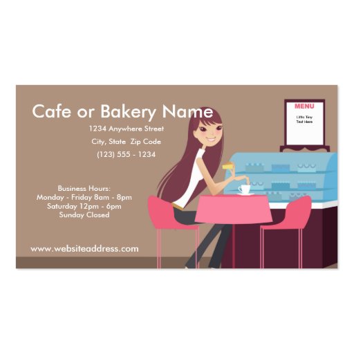 Aux cartes de visite de magasin de café/pâtisserie modèles de cartes de visite