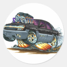 Avalanche Black Truck Round Stickers